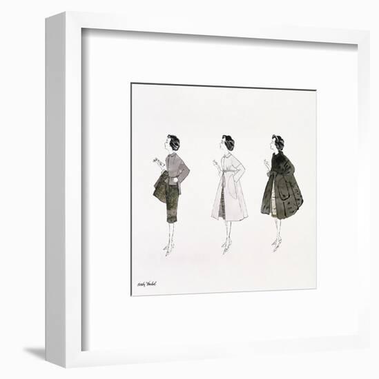 Three Female Fashion Figures, c. 1959-Andy Warhol-Framed Art Print