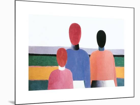 Three Female Figure, 1928/32-Kasimir Malevich-Mounted Serigraph