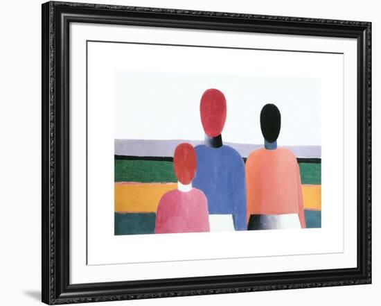 Three Female Figure, 1928/32-Kasimir Malevich-Framed Serigraph