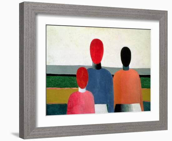 Three Female Figures, 1928-32-Kasimir Malevich-Framed Giclee Print