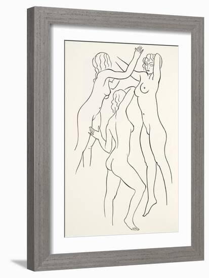 Three Female Nudes, 1938-Eric Gill-Framed Giclee Print