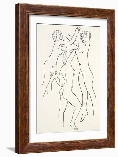 Three Female Nudes, 1938-Eric Gill-Framed Giclee Print