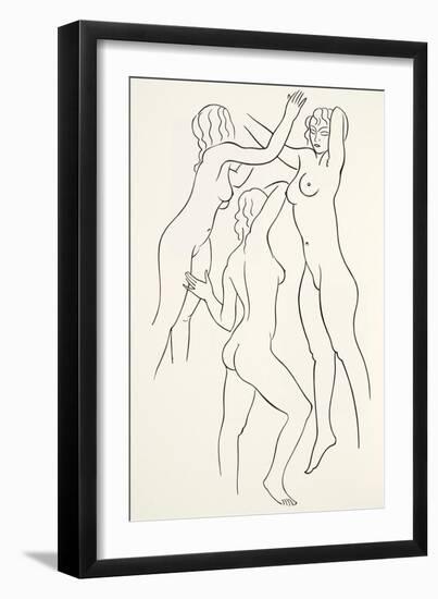 Three Female Nudes, 1938-Eric Gill-Framed Giclee Print