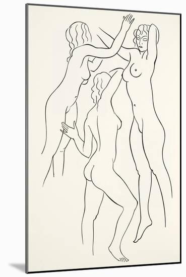 Three Female Nudes, 1938-Eric Gill-Mounted Giclee Print