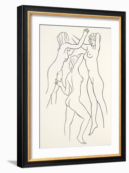 Three Female Nudes, 1938-Eric Gill-Framed Giclee Print