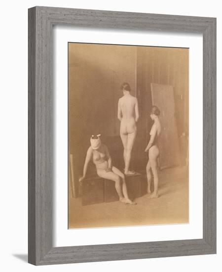 Three Female Nudes, C.1883 (B/W Photo)-Thomas Cowperthwait Eakins-Framed Giclee Print