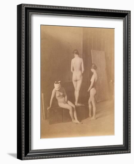 Three Female Nudes, C.1883 (B/W Photo)-Thomas Cowperthwait Eakins-Framed Giclee Print