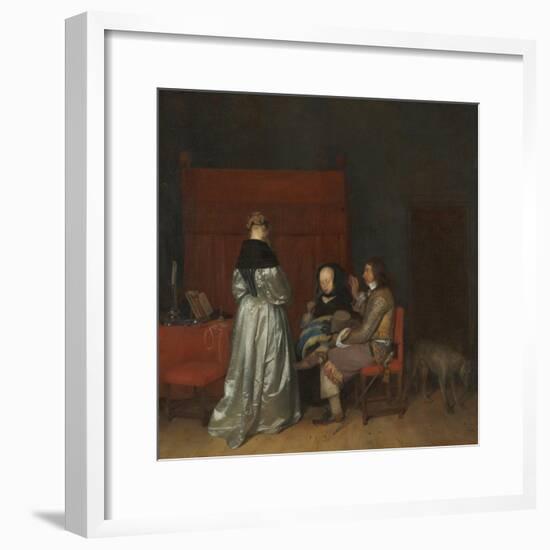 Three Figures Conversing in an Interior (The Paternal Admonitio), Ca 1654-Gerard Ter Borch the Younger-Framed Giclee Print