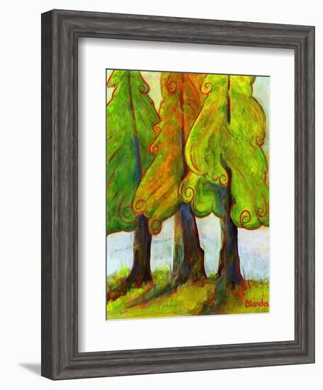 Three Fir Trees-Blenda Tyvoll-Framed Giclee Print