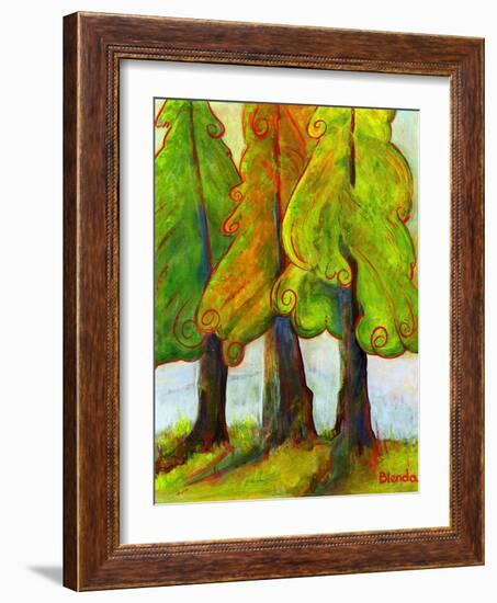 Three Fir Trees-Blenda Tyvoll-Framed Giclee Print