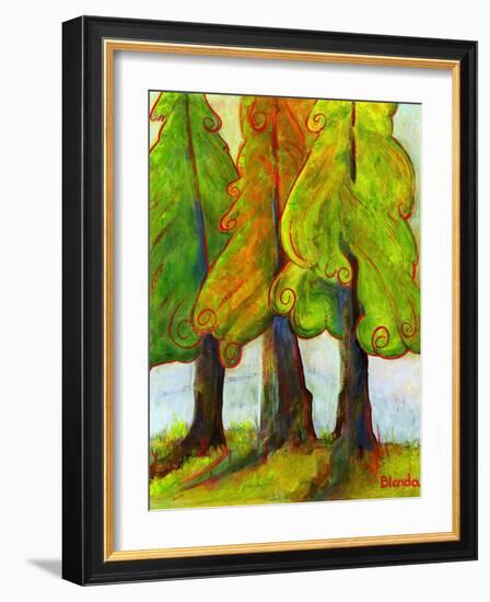 Three Fir Trees-Blenda Tyvoll-Framed Giclee Print