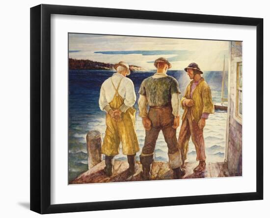Three Fishermen, 1938 (Oil on Panel)-Newell Convers Wyeth-Framed Giclee Print