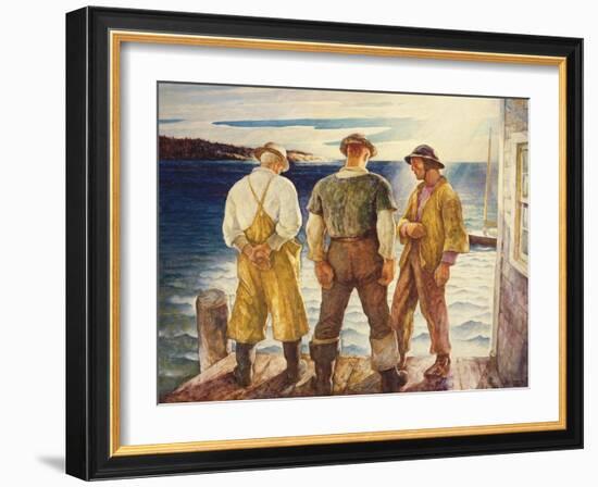 Three Fishermen, 1938 (Oil on Panel)-Newell Convers Wyeth-Framed Giclee Print