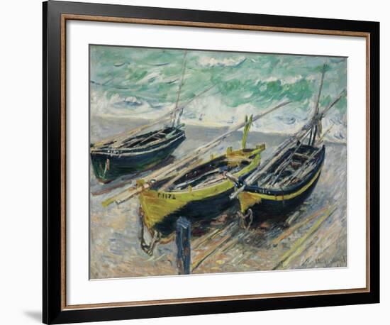 Three Fishing Boats, 1886-Claude Monet-Framed Giclee Print