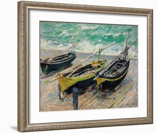 Three Fishing Boats, 1886-Claude Monet-Framed Premium Giclee Print