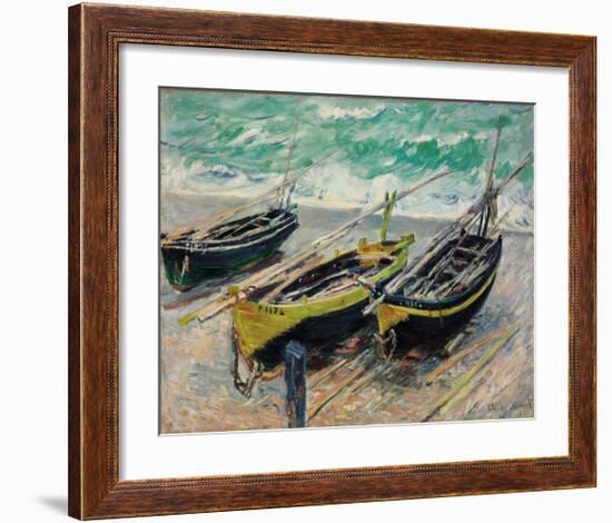 Three Fishing Boats, 1886-Claude Monet-Framed Premium Giclee Print