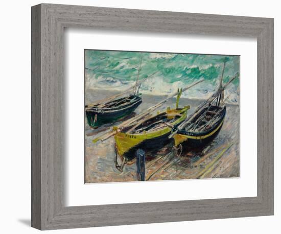 Three Fishing Boats, 1886-Claude Monet-Framed Giclee Print