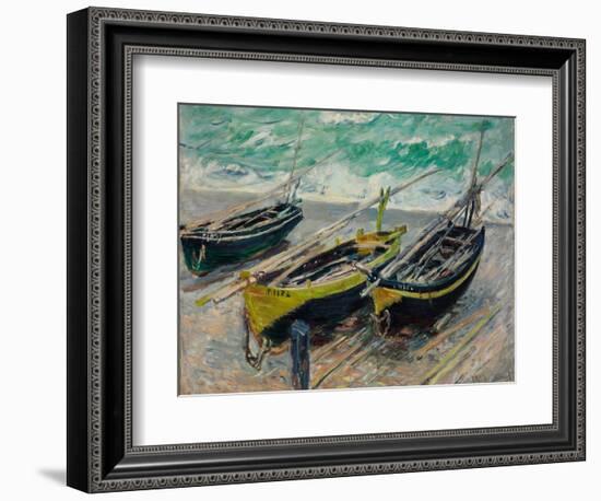 Three Fishing Boats, 1886-Claude Monet-Framed Giclee Print