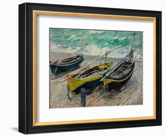 Three Fishing Boats, 1886-Claude Monet-Framed Giclee Print