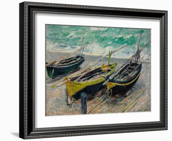 Three Fishing Boats, 1886-Claude Monet-Framed Giclee Print