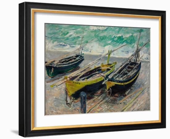 Three Fishing Boats, 1886-Claude Monet-Framed Giclee Print