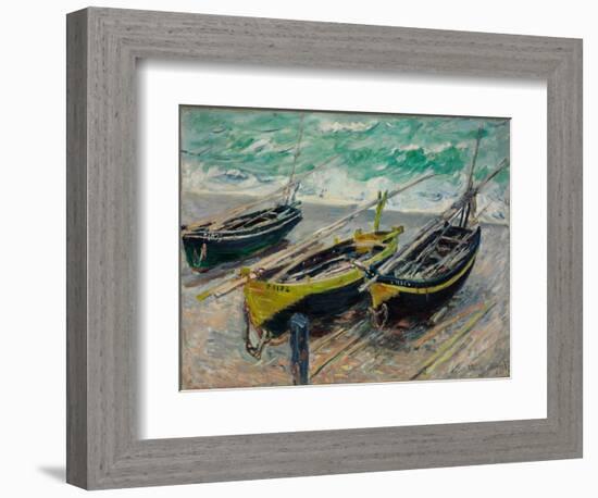 Three Fishing Boats, 1886-Claude Monet-Framed Giclee Print