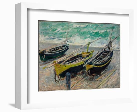 Three Fishing Boats, 1886-Claude Monet-Framed Giclee Print