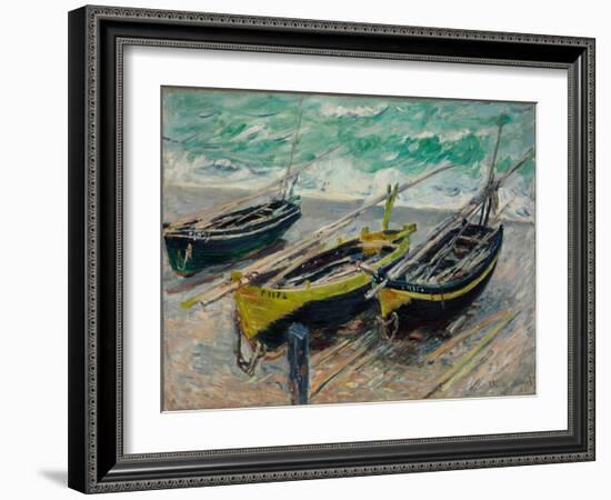 Three Fishing Boats, 1886-Claude Monet-Framed Giclee Print