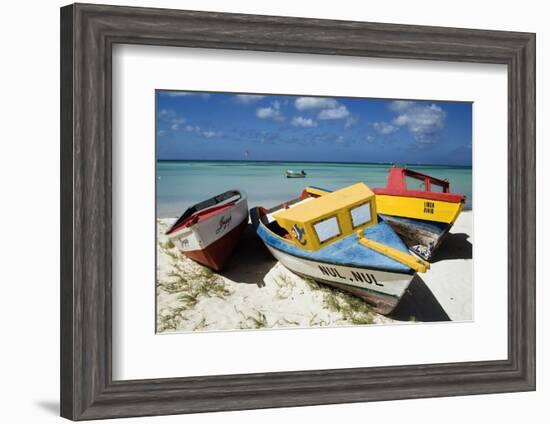 Three Fishing Boats Aruba-George Oze-Framed Photographic Print