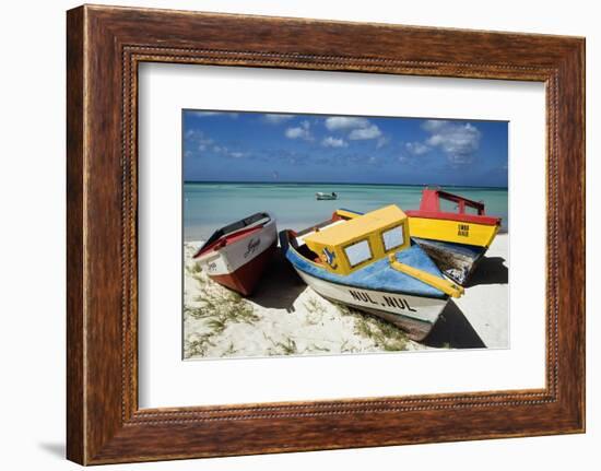 Three Fishing Boats Aruba-George Oze-Framed Photographic Print