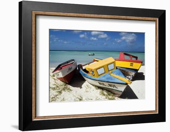 Three Fishing Boats Aruba-George Oze-Framed Photographic Print