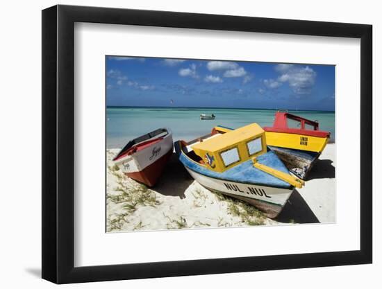 Three Fishing Boats Aruba-George Oze-Framed Photographic Print