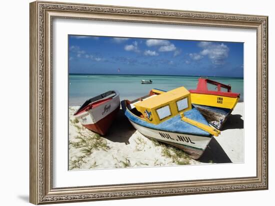 Three Fishing Boats Aruba-George Oze-Framed Photographic Print