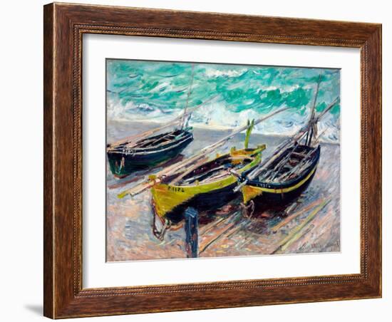 Three Fishing Boats by Claude Monet-Fine Art-Framed Photographic Print