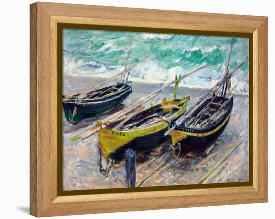 Three Fishing Boats-Claude Monet-Framed Premier Image Canvas