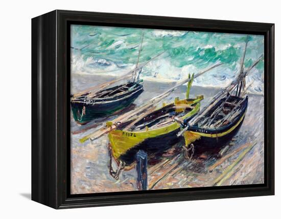 Three Fishing Boats-Claude Monet-Framed Premier Image Canvas
