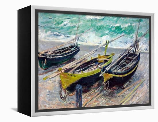 Three Fishing Boats-Claude Monet-Framed Premier Image Canvas