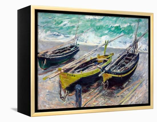 Three Fishing Boats-Claude Monet-Framed Premier Image Canvas