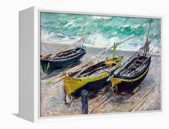 Three Fishing Boats-Claude Monet-Framed Premier Image Canvas