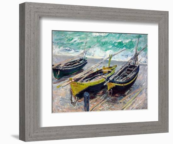 Three Fishing Boats-Claude Monet-Framed Giclee Print