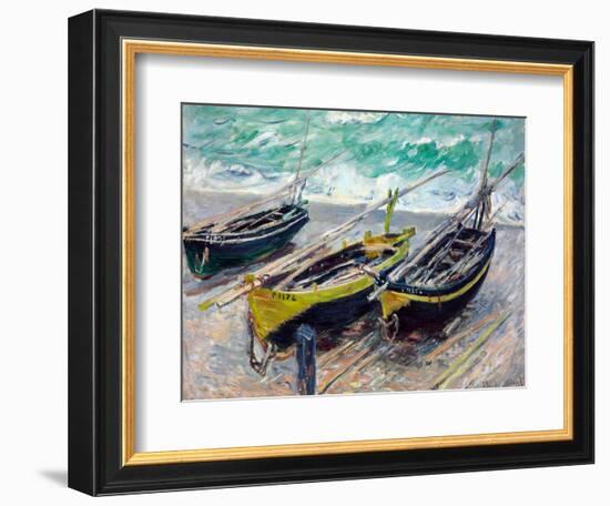 Three Fishing Boats-Claude Monet-Framed Giclee Print