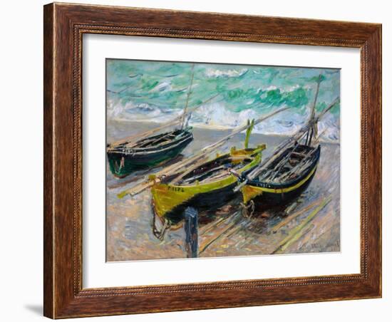 Three Fishing Boats-Claude Monet-Framed Giclee Print