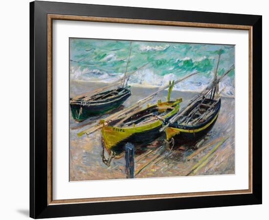 Three Fishing Boats-Claude Monet-Framed Giclee Print