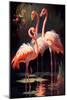 Three Flamingos-Vivienne Dupont-Mounted Art Print