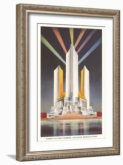 Three Fluted Towers, Chicago World's Fair-null-Framed Art Print