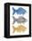 Three Folk Art Fish-Kerstin Stock-Framed Stretched Canvas