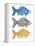 Three Folk Art Fish-Kerstin Stock-Framed Stretched Canvas