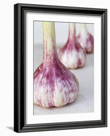 Three Fresh Garlic Bulbs-Linda Burgess-Framed Photographic Print