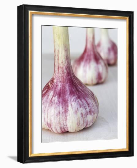 Three Fresh Garlic Bulbs-Linda Burgess-Framed Photographic Print