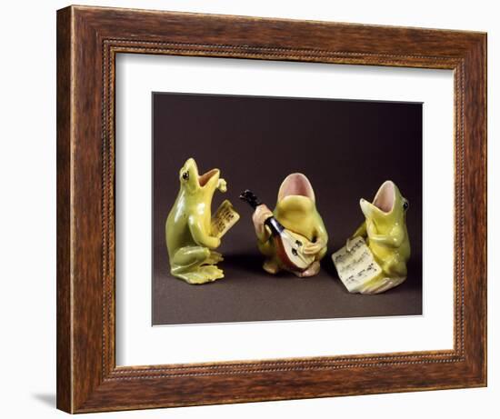 Three Frogs Singing and Playing Music-Jerome Massier Pere-Framed Giclee Print
